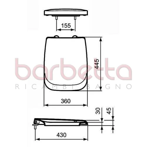 SEDILE COPRIWATER IDEAL STANDARD 21/VENTUNO RALLENTATO BIANCO T663801