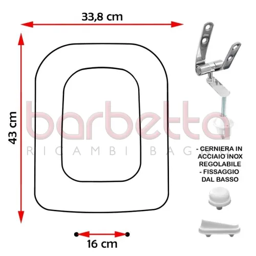 SEDILE COPRIWATER COMPATIBILE IDEAL STANDARD CONCA CHAMPAGNE