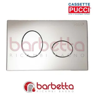 PLACCA PUCCI ECO ELLISSE PARETE CROMO SATINATO DUE PULSANTI 80130559