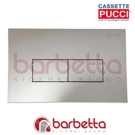 PLACCA PUCCI ECO LINEA PARETE CROMO SATINATO DUE PULSANTI 80130569