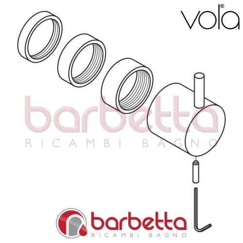 MANOPOLA PER DEVIATORE INCASSO DOCCIA RICAMBIO VOLA VR24