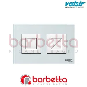 PLACCA PNEUMATICA CRYSTAL GHIACCIO 170X110 CON PULSANTI QUADRATI IN FINITURA CROMO LUCIDA VALSIR VS0877625