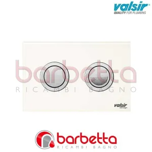 PLACCA PNEUMATICA CRYSTAL BIANCO PULSANTI TONDI CROMO LUCIDO VALSIR VS0877631