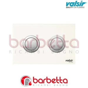 PLACCA PNEUMATICA CRYSTAL BIANCO PULSANTI TONDI CROMO SATINATO VALSIR VS0877633