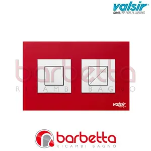 PLACCA PNEUMATICA CRYSTAL ROSSO 170X110 CON PULSANTI QUADRATI IN FINITURA CROMO LUCIDA VALSIR VS0877605