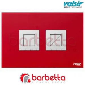 PLACCA PNEUMATICA CRYSTAL ROSSO 215X145 CON PULSANTI QUADRATI IN FINITURA CROMO SATINATA VALSIR VS0877307