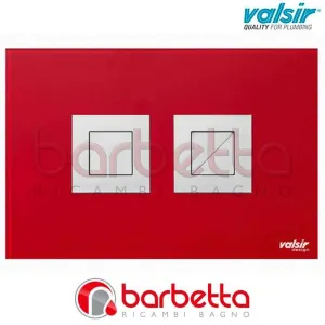 PLACCA PNEUMATICA CRYSTAL ROSSO 215X145 CON PULSANTI QUADRATI IN FINITURA CROMO LUCIDA VALSIR VS0877305