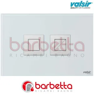 PLACCA PNEUMATICA CRYSTAL GHIACCIO 245X165 CON PULSANTI QUADRATI IN FINITURA CROMO SATINATA VALSIR VS0877027