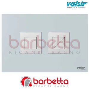 PLACCA PNEUMATICA CRYSTAL GRIGIO PERLA SATINATO 215X145 CON PULSANTI QUADRATI IN FINITURA CROMO SATINATA VALSIR VS0877368
