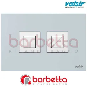PLACCA PNEUMATICA CRYSTAL GRIGIO PERLA SATINATO 215X145 CON PULSANTI QUADRATI IN FINITURA CROMO LUCIDA VALSIR VS0877366
