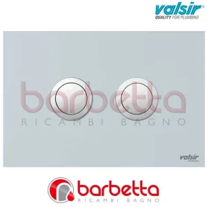 PLACCA PNEUMATICA CRYSTAL GRIGIO PERLA SATINATO 215X145 CON PULSANTI TONDI IN FINITURA CROMO SATINATA VALSIR VS0877364