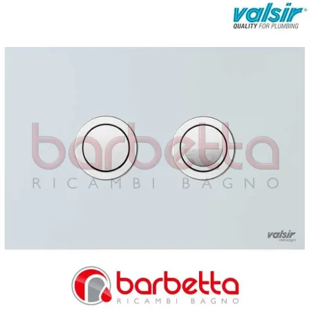 PLACCA PNEUMATICA CRYSTAL GRIGIO PERLA 215X145 CON PULSANTI TONDI IN FINITURA CROMO LUCIDA VALSIR VS0877361