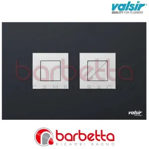 PLACCA PNEUMATICA CRYSTAL NERO SATINATO 215X145 CON PULSANTI QUADRATI IN FINITURA CROMO SATINATA VALSIR VS0877358
