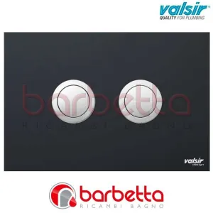 PLACCA PNEUMATICA CRYSTAL NERO SATINATO 215X145 CON PULSANTI TONDI IN FINITURA CROMO SATINATA VALSIR VS0877354