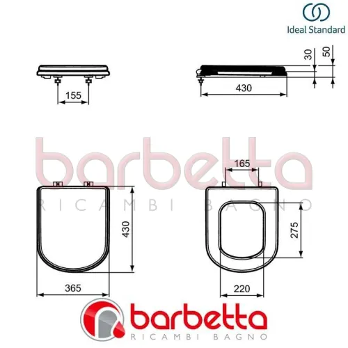 SEDILE COPRIWATER CALLA SEDILE MDF BIANCO LUCIDO IDEAL STANDARD E251801