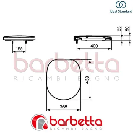 SEDILE COPRIWATER CONNECT FREEDOM BIANCO EUROPEO IDEAL STANDARD E822501