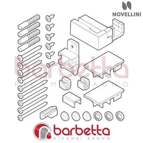 CONFEZIONE PLASTICHE E VITERIE E01 2P-2PV DX V.02 CROMO NOVELLINI R01BE2PD2-K