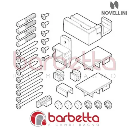 CONFEZIONE PLASTICHE E VITERIE E01 2P-2PV DX V.02 CROMO NOVELLINI R01BE2PD2-K