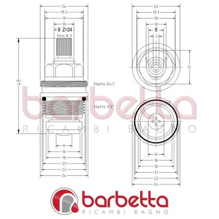 VITONE A PISTONE CLASSICO UNIVERSALE 8x24
