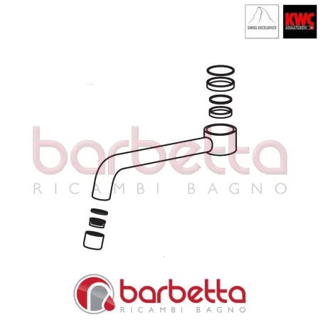 BOCCA MURALE ORIENTABILE L223 A300 GASTRO RICAMBIO KWC K.33.62.44