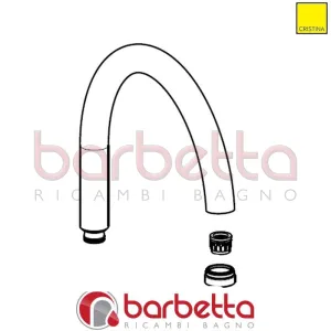 CANNA COMPLETA PER DOCCIA-VASCA CROMO RICAMBIO CRISTINA CRICN6692P51