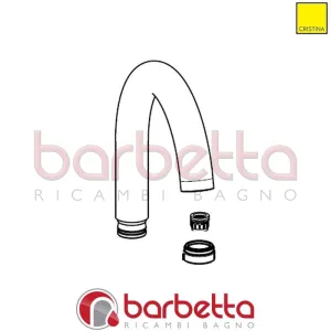 BOCCA COMPLETA PER BORDO VASCA SMALL CROMO RICAMBIO CRISTINA CRICN6029P51