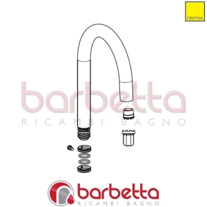 BOCCA COMPLETA PER MONOFORO LAVABO RICAMBIO CRISTINA CRICN12209Q51