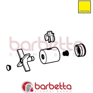 MANIGLIA COMPLETA PER DEVIATORE CROMO RICAMBIO CRISTINA CRIPR23831Q13