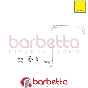 CURVA COMPLETA COLONNA SOFFIONE CROMO RICAMBIO CRISTINA CRICN23416Q52