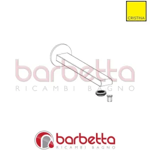 BOCCA PER LAVABO A MURO CROMO RICAMBIO CRISTINA CRIFU17005P51