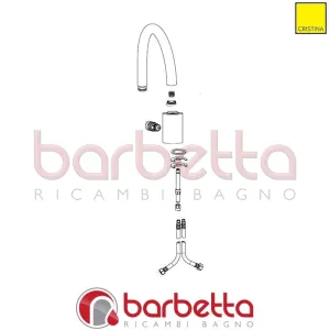 CENTRALE COMPLETO DI CANNA CROMO RICAMBIO CRISTINA CRIPR12947Q51