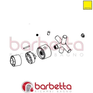 INSIEME MANIGLIA EXCLUSIVE PER TERMOSTATICO DA INCASSO CROMO RICAMBIO CRISTINA CRIPR6416Q51