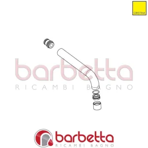 CANNA LAVABO A MURO ASSEMBLATA CROMO RICAMBIO CRISTINA CRICN4530P51