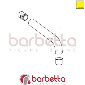 CANNA LAVABO A MURO FI232 ASSE CROMO RICAMBIO CRISTINA CRICN7213P51