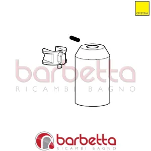 MANIGLIA PORTALEVA H.67,8O PER AS NERO OPACO RICAMBIO CRISTINA CRIMV20652P13