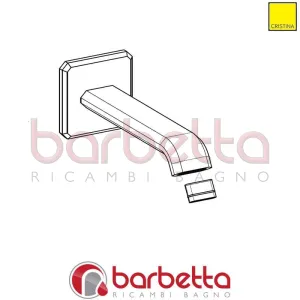 BOCCA EROGABILE PREASSEMBLATA LAVABO INTERASSE 180 RICAMBIO CRISTINA CRIPI17174P51