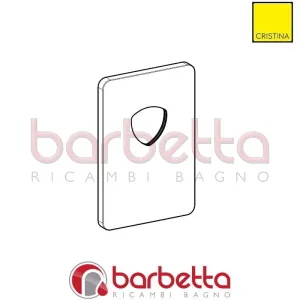 PIASTRA INCASSO RETTANGOLARE 1 FORO PROFILO RICAMBIO CRISTINA CRIPI21911P51