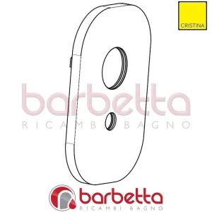 PIASTRA ARROTONDATA 2 FORI RICAMBIO CRISTINA CRIPI15669P51