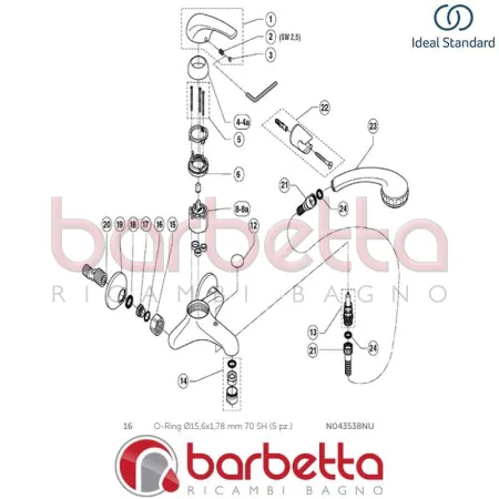 O-RING RICAMBIO IDEAL STANDARD N043538NU