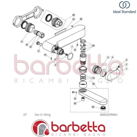 SET DI O-RING RICAMBIO IDEAL STANDARD A961076NU