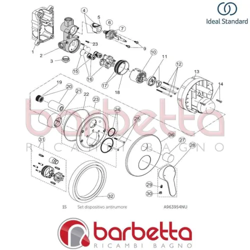 DISPOSITIVO ANTIRUMORE RICAMBIO IDEAL STANDARD A963954NU