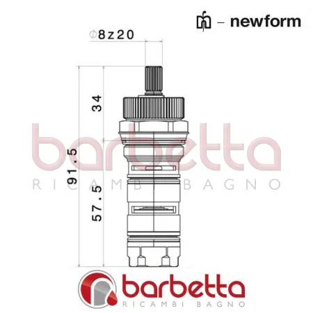 CARTUCCIA RICAMBIO TERMOSTATICA NEWFORM 11577