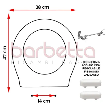 SEDILE COPRIWATER COMPATIBILE AZZURRA VERA 48 BIANCO