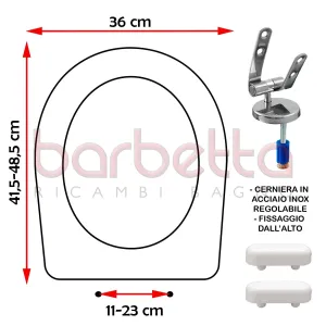 SEDILE COPRIWATER COMPATIBILE CIVITA CROMO CONFORT BIANCO