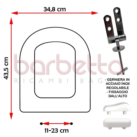 SEDILE COPRIWATER COMPATIBILE DOLOMITE SUITE (S01) BIANCO