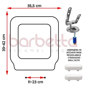 SEDILE COPRIWATER COMPATIBILE SIMAS FLOW QUADRO BIANCO
