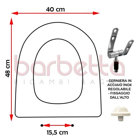 SEDILE COPRIWATER COMPATIBILE IDEAL STANDARD DIAPASON BIANCO