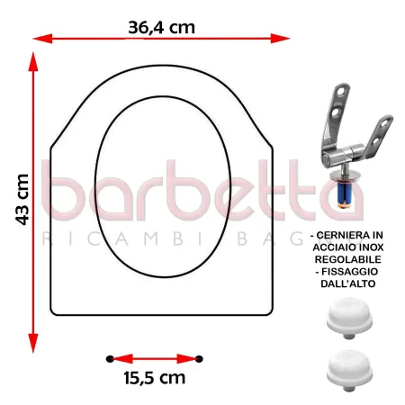 SEDILE COPRIWATER COMPATIBILE DOLOMITE ZAGARA MB BIANCO