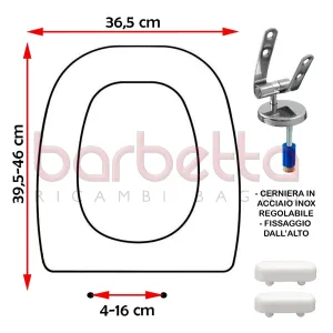 SEDILE COPRIWATER COMPATIBILE DISEGNO CERAMICA TRATTO BIANCO