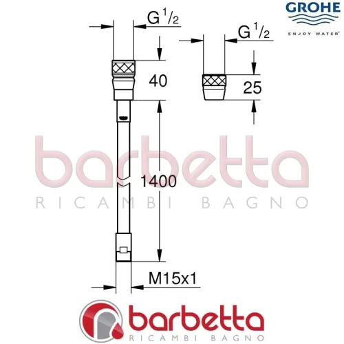 FLESSIBILE ESTRAIBILE RICAMBIO GROHE 46174